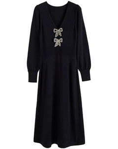 Платье миди с бантом и брошью, черный Chinti & parker