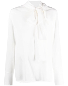 Шелковая блузка с бантом, белый Givenchy