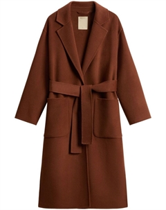 Шерстяное пальто с поясом, коричневый Woolrich