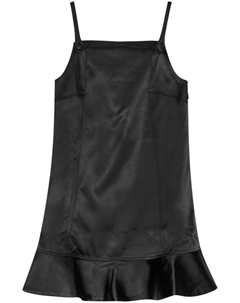 Атласное платье мини, черный Ganni