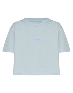 Укороченная футболка с логотипом 4G Liquid, синий Givenchy