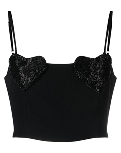 Укороченный топ с нашивкой, черный Blumarine