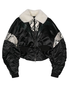 Бомбер со змеиным узором, черный Mugler