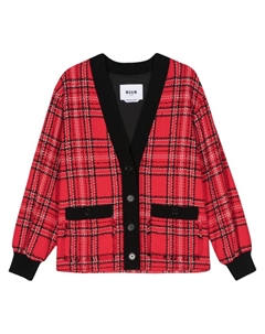 Жакет с узором в клетку тартан, красный Msgm