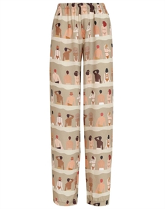 Брюки прямого кроя с принтом пловца, нейтральный цвет Amir slama