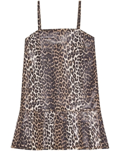 Платье мини с принтом, коричневый Ganni