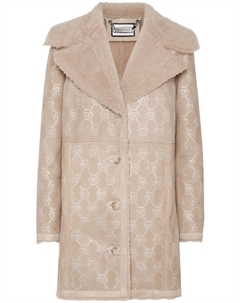 Шуба с тисненой монограммой, нейтральный цвет Philipp plein