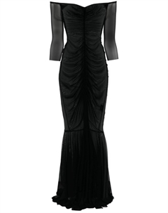 Платье с открытыми плечами и вырезом-рыбьим хвостом, черный Norma kamali