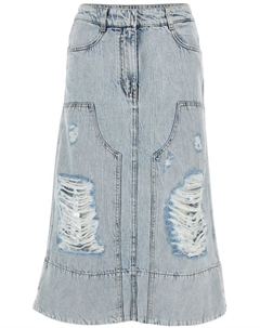 Юбка из денима с рваными деталями, синий Givenchy