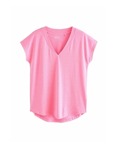 Базовая футболка V-NECK RICH CAP SLEEVE, фуксия Next