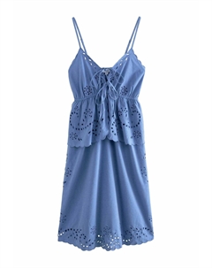 Повседневное платье REGULAR FIT - PEPLUM BRODERIE MIDI, синий Next