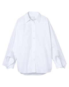 Поплиновая рубашка с драпированными манжетами, белый 3.1 phillip lim