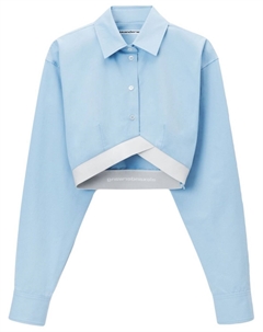 Укороченная рубашка с логотипом, синий Alexander wang