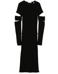 Платье мини с разрезом, черный Helmut lang