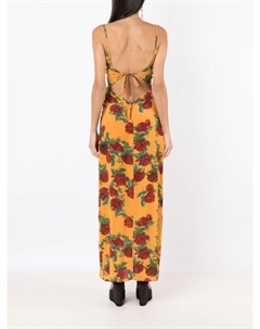 Шелковое платье миди с узором, оранжевый Amir slama