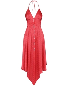 Платье миди в горох с вырезом халтер, красный Alexandre vauthier