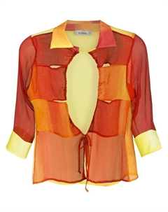 Рубашка с короткими рукавами и вырезом, оранжевый Amir slama