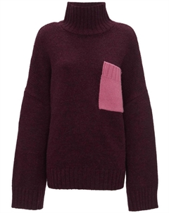 Джемпер в рубчик с контрастным карманом, фиолетовый Jw anderson