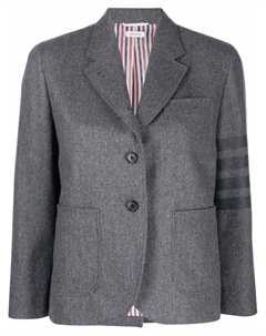 Однобортный блейзер с полосками 4-Bar, серый Thom browne
