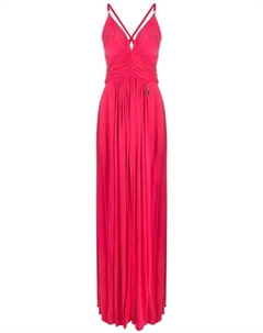 Платье с V-образным вырезом и складками, розовый Elisabetta franchi