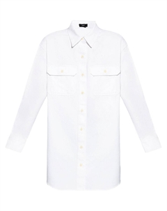 Хлопковая рубашка с длинным рукавом, белый Theory
