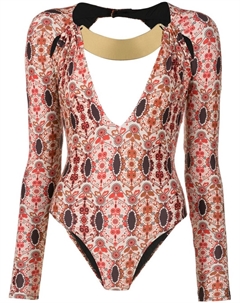 Боди с V-образным вырезом и цветочным принтом, мультиколор Amir slama