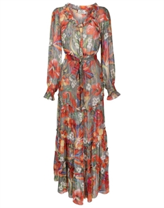 Шелковое платье с принтом из коллаборации с Cesca Civita, серый Amir slama