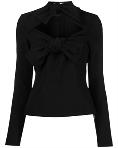 Топ с длинными рукавами и бантом, черный Msgm