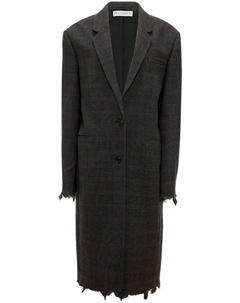 Клетчатое пальто с эффектом потертости, черный Jw anderson