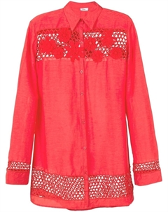 Кружевная рубашка оверсайз, красный Amir slama