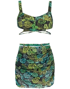 Комплект из топа и юбки с принтом, зеленый Amir slama