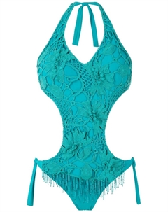 Купальник с вышивкой и вырезами, синий Amir slama