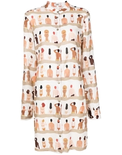 Платье-рубашка с графичным принтом, нейтральный цвет Amir slama