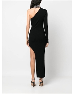 Платье асимметричного кроя в рубчик, черный Giuseppe di morabito