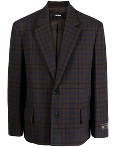 Однобортный пиджак в клетку, коричневый We11done