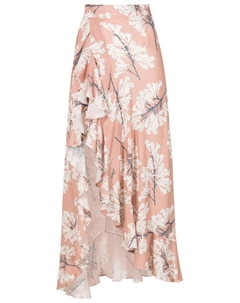 Юбка Delloref асимметричного кроя с цветочным принтом, коричневый Clube bossa