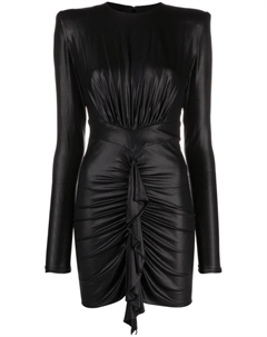 Мини-платье из атласного трикотажа со сборками, черный Alexandre vauthier