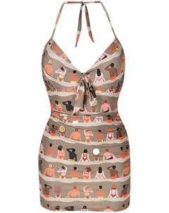 Купальник с графичным принтом, зеленый Amir slama