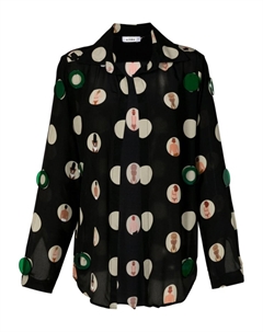 Шелковая блузка с графичным принтом, черный Amir slama