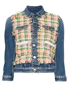 Джинсовая куртка с брызгами краски, синий Dsquared2