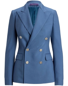 Двубортный кашемировый пиджак Camden Collection, синий Ralph lauren