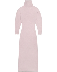 Трикотажное платье макси с нашивками, розовый Ami paris