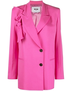 Двубортный блейзер с бантом, розовый Msgm
