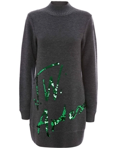 Трикотажное платье мини с логотипом, серый Jw anderson