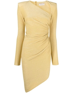 Платье асимметричного кроя с эффектом металлик, желтый Alexandre vauthier