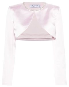 Атласный жакет-болеро, розовый Self-portrait