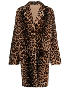 Шуба из шерпы с леопардовым принтом, нейтральный цвет Yves salomon