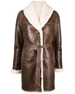 Однобортная дубленка, коричневый Yves salomon