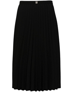 Плиссированная юбка миди с логотипом 4G, черный Givenchy