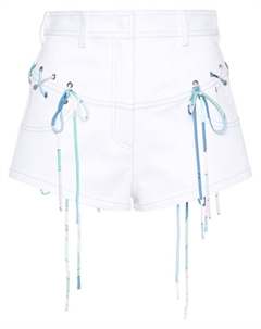 Джинсовые шорты со шнуровкой, белый Pucci
